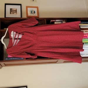 Red Herringbone Rockabilly Pinup Plus Dress